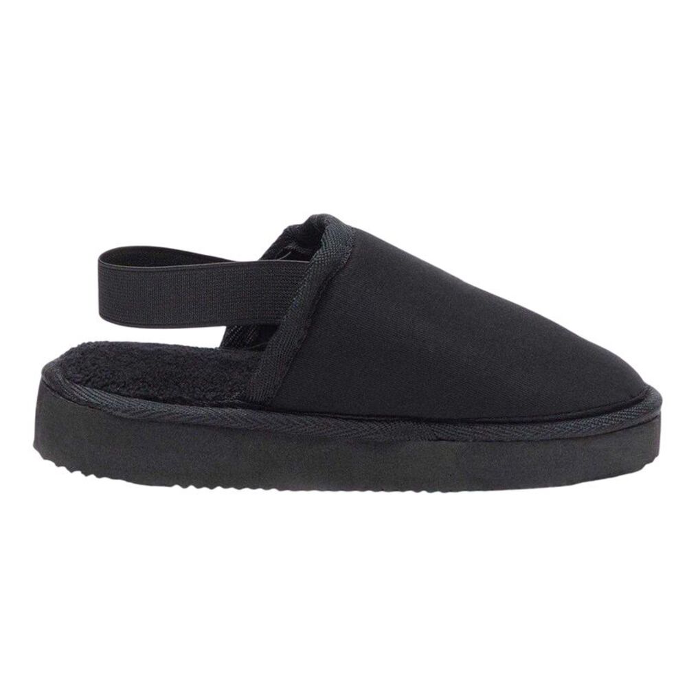 Be You Boys Leather Flat Mule Slippers / Black